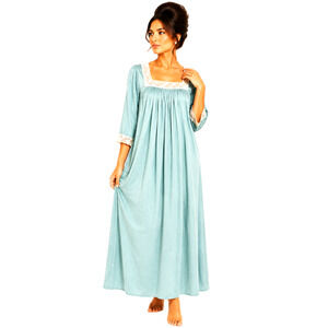 Givency Intimite Paris Nightgown Size Small Blue Lace Trim USA Made Vintage